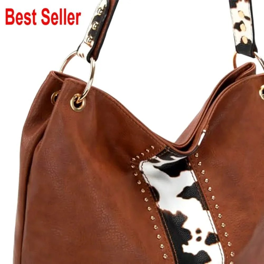 Faux Leather Hobo Bag with Back Zipper Pocket and Coin Wallet